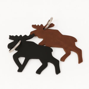 lädernyckelringar älg 2st!